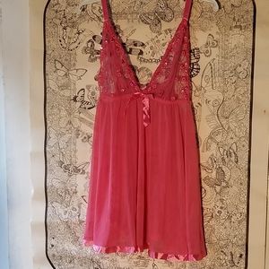 Hot pink lingerie dress 2X